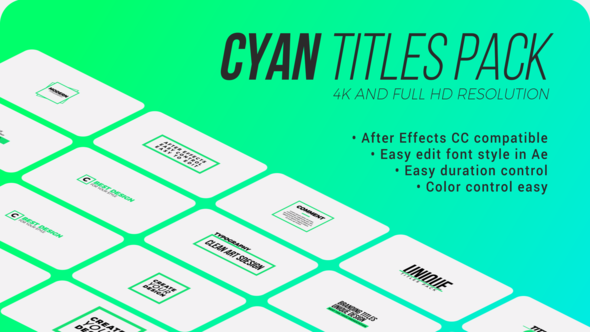 Videohive Cyan. - Titles Pack for After Effects Titles template preview