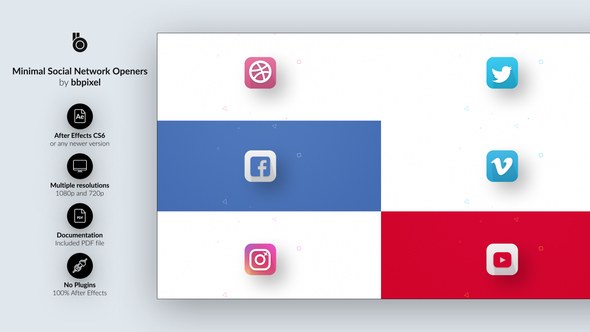 Videohive Minimal Social Network Openers Openers template preview