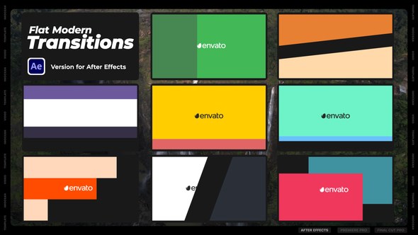 Videohive Flat Modern Transitions Elements template preview