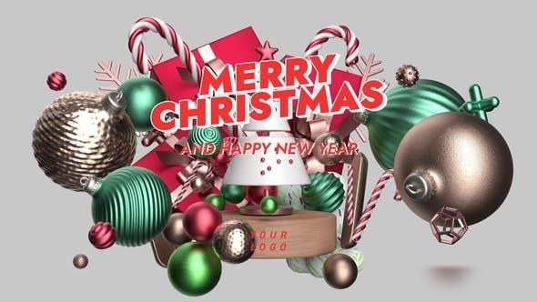 Videohive Abstract Christmas 3D Logo Reveal Openers template preview