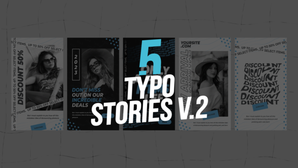 Videohive 5 Typo Stories V.2 Product Promo template preview