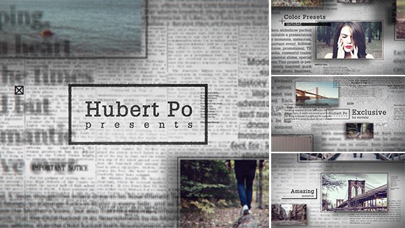 Videohive Grunge Newspaper Slideshow Video Displays template preview