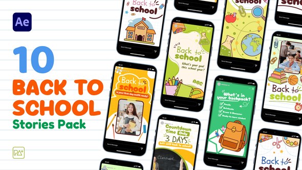 Videohive Back To School Story Set For After Effects Openers template preview
