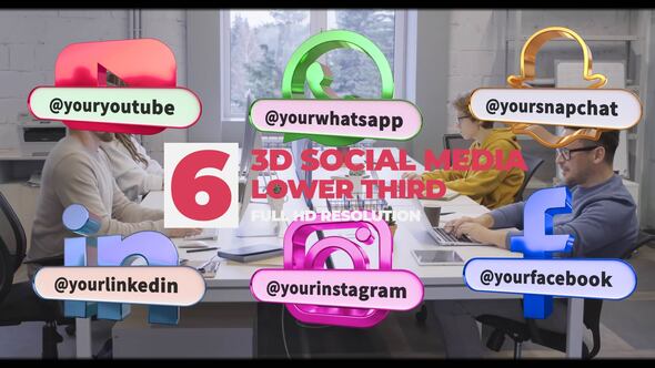Videohive 3d Social Media Lower Thirds 51746213 Elements template preview