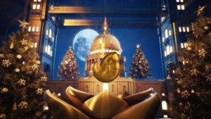 Golden Christmas In Vatican Video Displays template preview