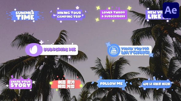 Videohive Lower Thirds And Subscribers for After Effects Elements template preview