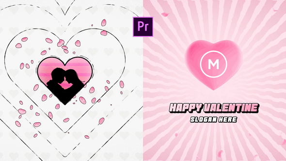 Valentine Retro Logo Reveal Premiere Pro template preview