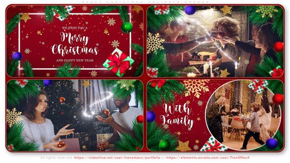 Videohive Merry Christmas Holidays Opener Video Displays template preview