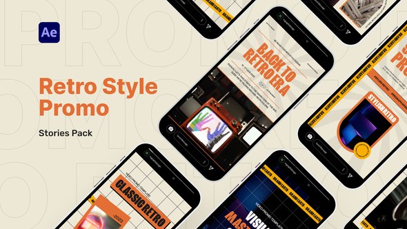 Videohive Retro Style Stories Pack Video Display After Effect Template Product Promo template preview