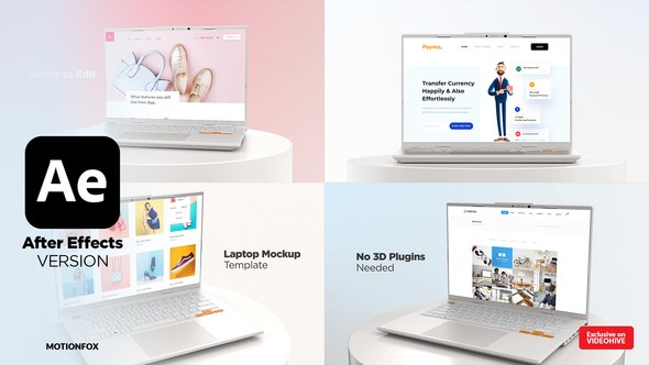 Videohive Website Presentation | White Laptop Mockup Product Promo template preview