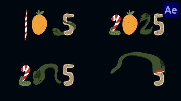 Videohive Merry Christmas Snake Animation | After Effects Elements template preview
