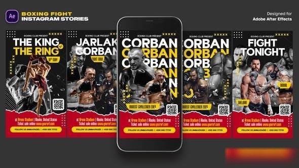 Videohive Boxing Fight Instagram Stories Openers template preview