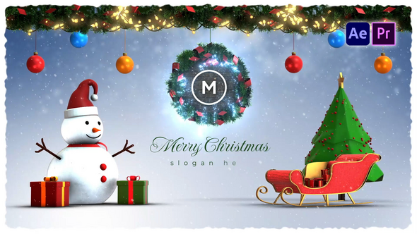 Videohive Christmas Winter Logo Reveal Logo Stings template preview