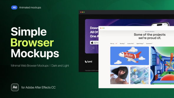 Videohive Animated Simple Web Browser Mockups Product Promo template preview