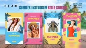 Videohive Summer Instagram Reels Stories Openers template preview