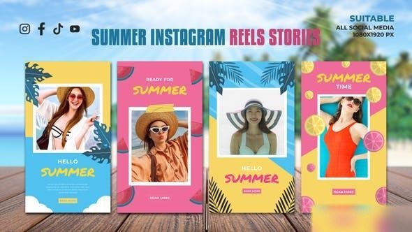 Videohive Summer Instagram Reels Stories Openers template preview