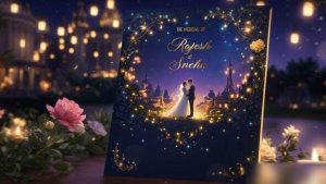 Videohive Luxurious Golden 3D Wedding Invitation Slideshow Video Displays template preview