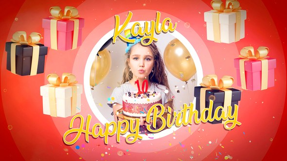Videohive Happy Birthday Slide show Elements template preview