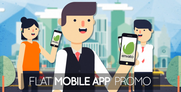 Videohive Flat Mobile App Promo Product Promo template preview