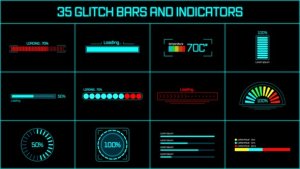 Videohive Glitch Bars and Indicators Elements template preview