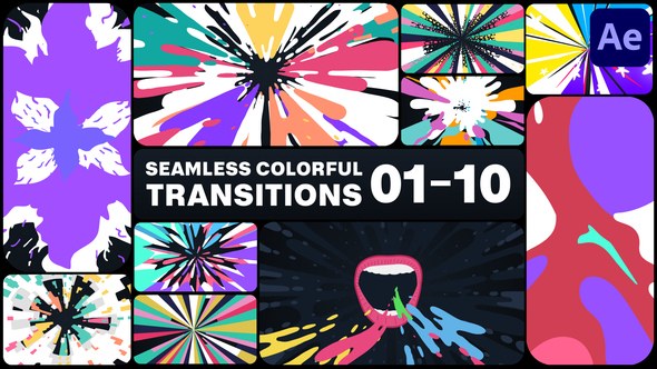 Videohive Seamless Colorful Transitions for After Effects Elements template preview