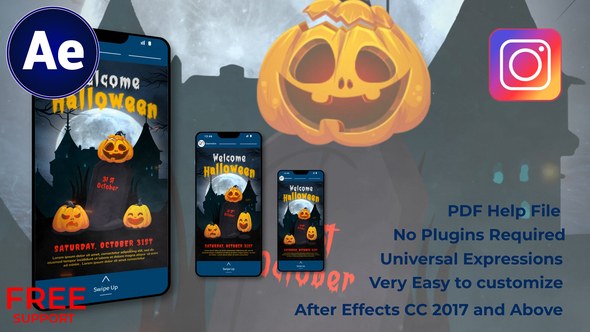 Videohive Happy Halloween Stories 48450900 Broadcast-packages template preview