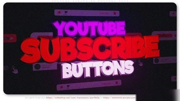 Videohive Youtube Subscribe Buttons PACK 47431417 Elements template preview