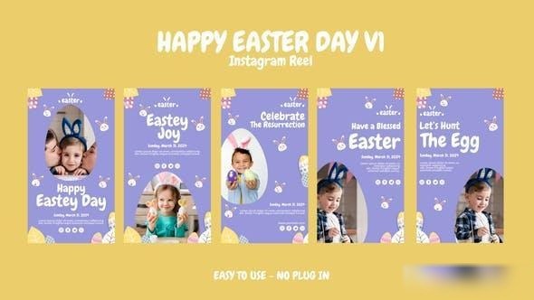 Videohive Happy Easter Day Instagram Stories V1 Easter template preview