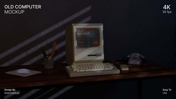 Videohive Old Computer Mockup 55618721 Product Promo template preview