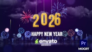Happy New Year Wishes 2025 MOGRT Premiere Pro template preview