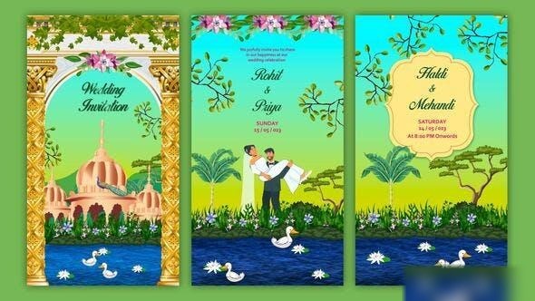 Videohive Western Wedding Invitation Video Card Titles template preview