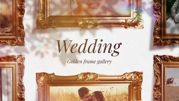 Videohive Wedding Golden Frame Gallery Openers template preview