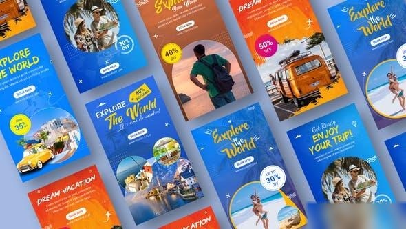 Videohive Travel Promo Stories Pack Openers template preview
