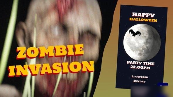 Videohive Zombie invasion on Halloween night Openers template preview