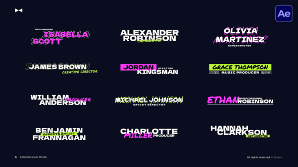 Videohive Colourful Lower Thirds  AE Elements template preview