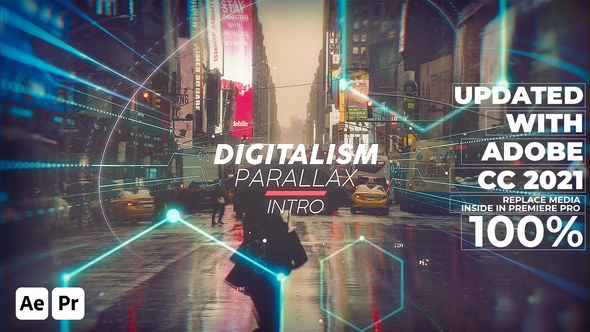 Digitalism Parallax Intro // Premiere Pro Template Premiere Pro template preview