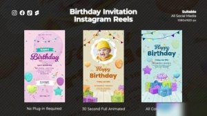 Videohive Birthday Invitation Instagram Reels Openers template preview