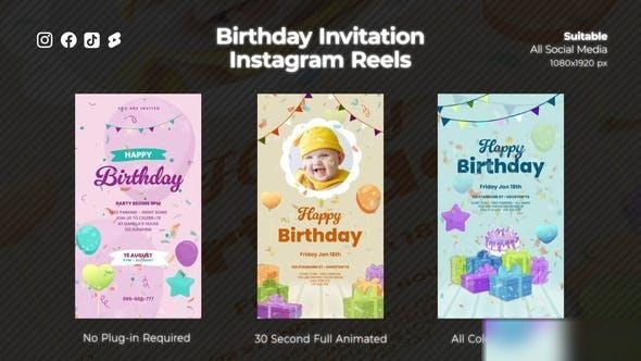 Videohive Birthday Invitation Instagram Reels Openers template preview