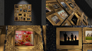 Videohive Golden Frames Photo Gallery Kit Video Displays template preview