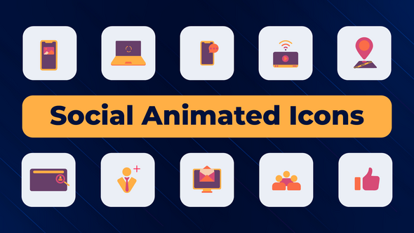 Videohive Social Animated Icons Elements template preview