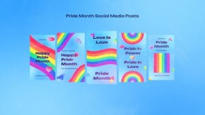 Videohive Pride Month Social Media Posts Video Displays template preview