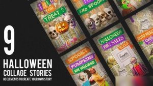 Videohive Halloween Collage Stories Openers template preview