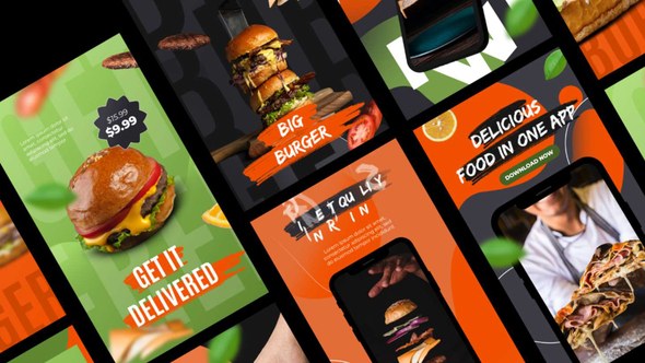 Videohive Delivery Food Stories App Promo Product Promo template preview