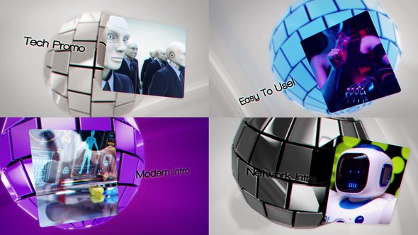 Videohive Futuristic Sphere Intro Video Displays template preview