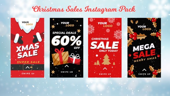 Videohive Christmas Sales Instagram Story Pack 2 Openers template preview