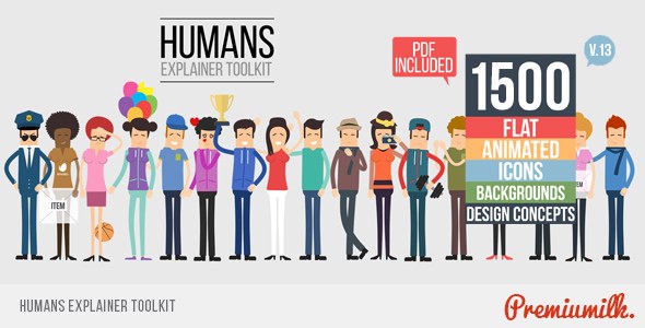 Humans Explainer Toolkit Video Displays template preview