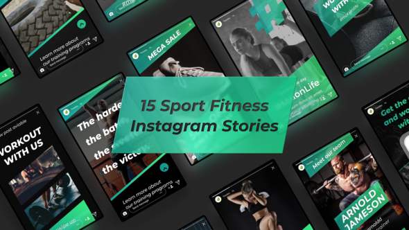 Videohive Sport Fitness Instagram Stories Video Displays template preview