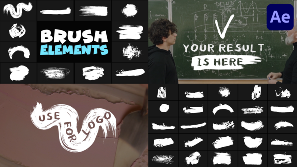 Videohive Hand Made Brush Elements | After Effects Elements template preview