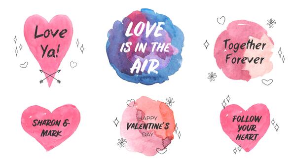 Videohive Love Is In The Air. Watercolor Titles Titles template preview