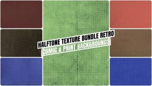 Videohive Halftone Texture Bundle Retro вЂ“ Comic & Print Backgrounds Elements template preview